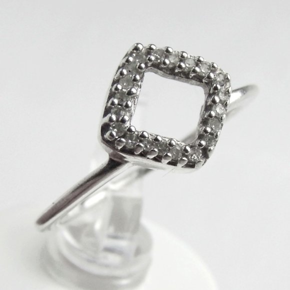 Genuine DIAMOND Sterling Silver Stackable Ring 6 - Picture 2 of 5